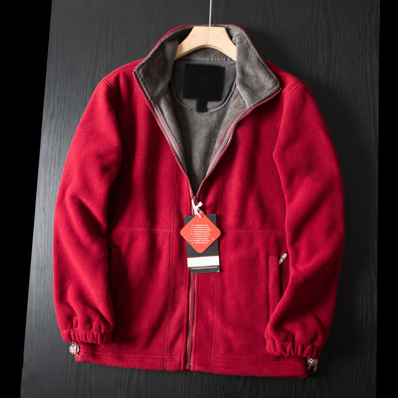 [Bestes Geschenk] Warme Jacke mit doppelseitigem Fleece und Taschen