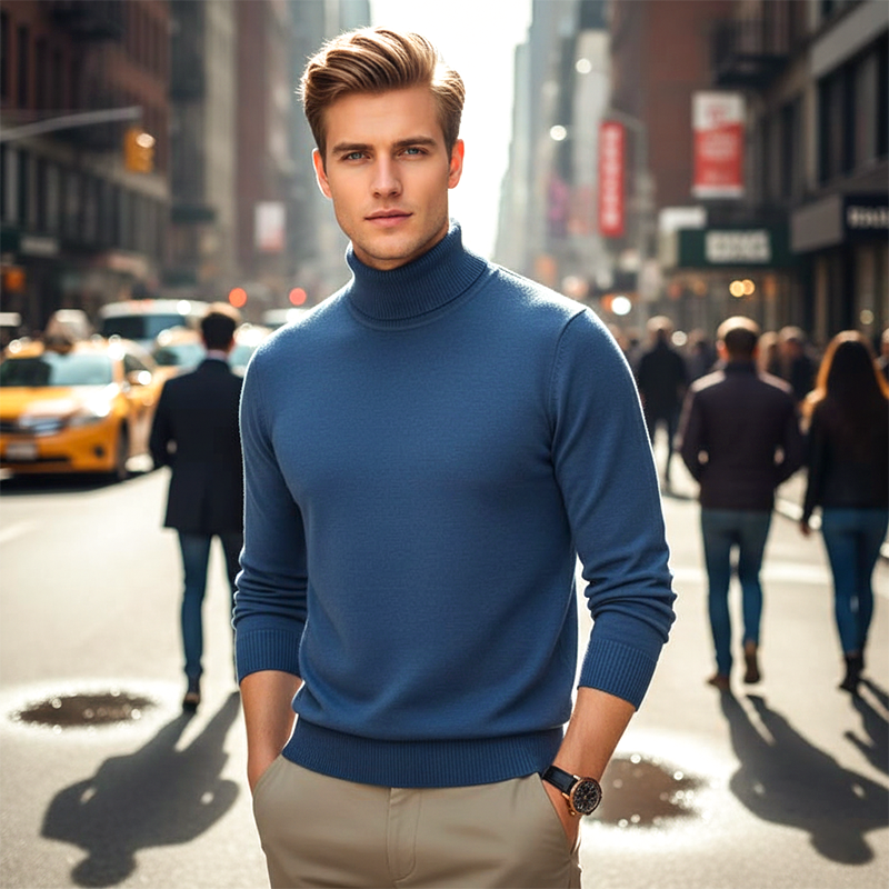 ⏳ Letzter Tag: 50 % auf das gesamte Sortiment!⏰ Premium Kaschmirpulli Herren Einfarbig - Weiches Wohlfühlgarn mit Moderner Passform für Business & Freizeit 👔