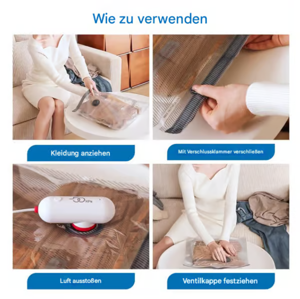 ⏳ Begrenzte Zeit – 50 % Rabatt! ✨🔥 USB-Elektro-Vakuum-Kompressionsbeutel ✨ Ein Set mit 6 Kompressionsbeuteln – Sparen Sie Platz und reisen Sie leicht!