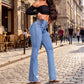 💕Frühlingsneuheit👖Stretch-Schlagjeans mit hohem Bund