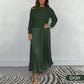 🍂 61% Rabatt-Aktion🍂Stilvolles und elegantes Kleid mit Rundhalsausschnitt und Falten für Damen
