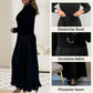 🍂 61% Rabatt-Aktion🍂Stilvolles und elegantes Kleid mit Rundhalsausschnitt und Falten für Damen