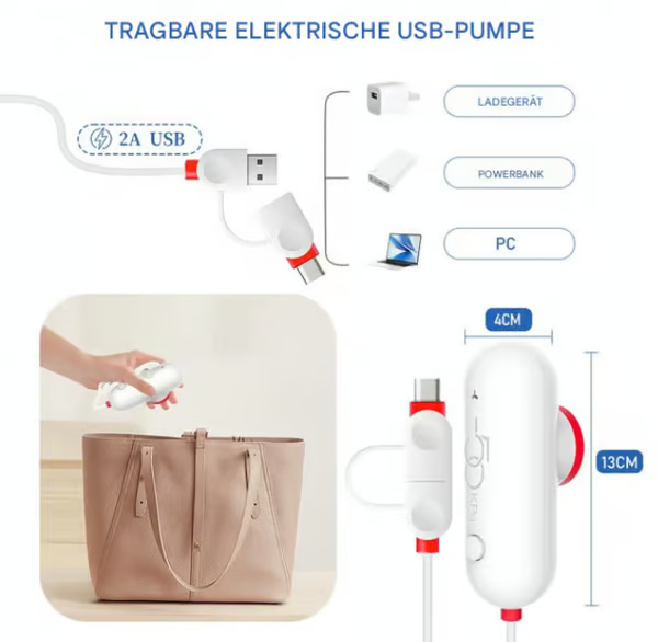 ⏳ Begrenzte Zeit – 50 % Rabatt! ✨🔥 USB-Elektro-Vakuum-Kompressionsbeutel ✨ Ein Set mit 6 Kompressionsbeuteln – Sparen Sie Platz und reisen Sie leicht!