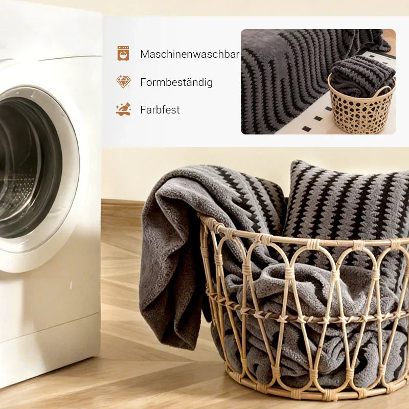🛋️ 56% RABATT 2026! ✨ Plüsch Sofaüberwurf - Extra Dicke & Rutschfeste Decke mit Elastischen Kanten für Herbst und Winter 🍂❄️