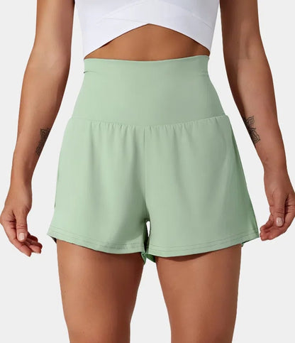 ✨️  2025 Hot Sale 49% OFF 🥰  2-in-1 Yoga Shorts mit hoher Taille und Seitentaschen