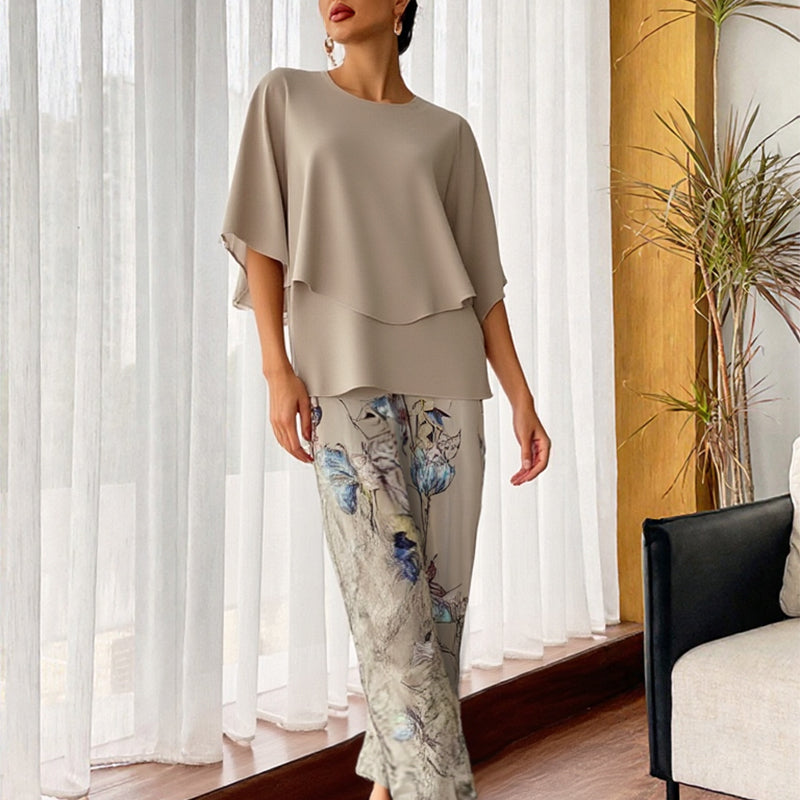 💃🔥 HEISSER VERKAUF 2026: -50% ✨ Damen-Zweiteiler Set – bedruckte Hose & Rundhals-Top 👗 modern, bequem & stylisch 💫