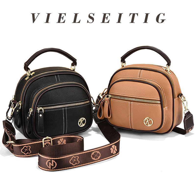 🎁Hot Sale 50% Rabatt⏳Klassische Multifunktionsfächer Verstellbarer breiter Schultergurt PU Leder Crossbody Tasche