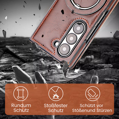 🔥Neu eingetroffen – Luxuriöse Leder-Schutzhülle mit unsichtbarem Magnetständer