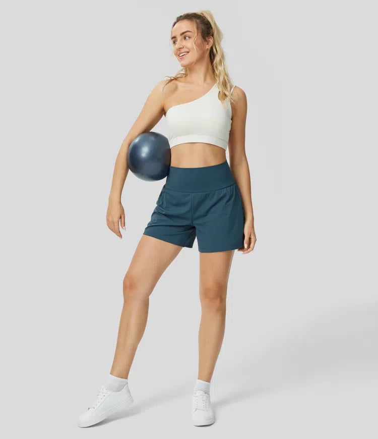 ✨️  2025 Hot Sale 49% OFF 🥰  2-in-1 Yoga Shorts mit hoher Taille und Seitentaschen