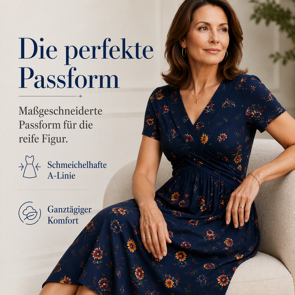 🌸 Blumiges Kleid mit V-Ausschnitt und Twist-Detail an der Taille – elegant und lässig für alle Anlässe