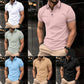 Lässiges T-Shirt für Herren mit Revers, kurzen Ärmeln und V-Ausschnitt