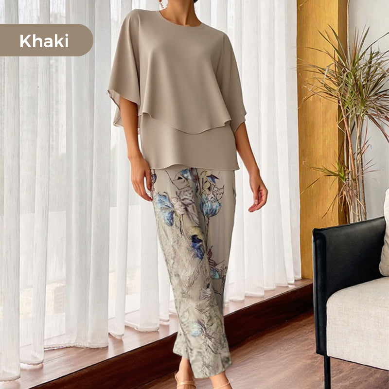 💃🔥 HEISSER VERKAUF 2026: -50% ✨ Damen-Zweiteiler Set – bedruckte Hose & Rundhals-Top 👗 modern, bequem & stylisch 💫