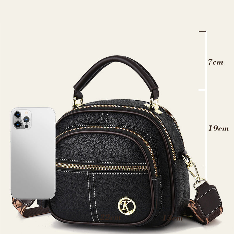 🎁Hot Sale 50% Rabatt⏳Klassische Multifunktionsfächer Verstellbarer breiter Schultergurt PU Leder Crossbody Tasche