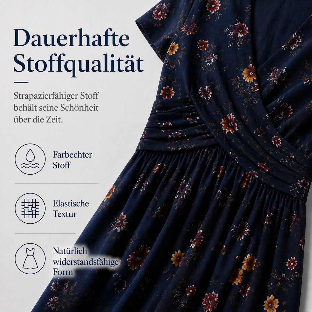🌸 Blumiges Kleid mit V-Ausschnitt und Twist-Detail an der Taille – elegant und lässig für alle Anlässe