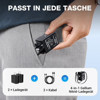 USB-C Schnellladestation mit einziehbarem Kabel – Universell einsetzbar