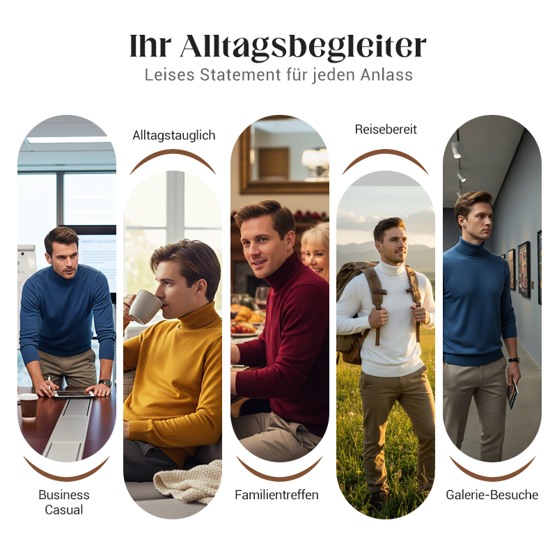 ⏳ Letzter Tag: 50 % auf das gesamte Sortiment!⏰ Premium Kaschmirpulli Herren Einfarbig - Weiches Wohlfühlgarn mit Moderner Passform für Business & Freizeit 👔