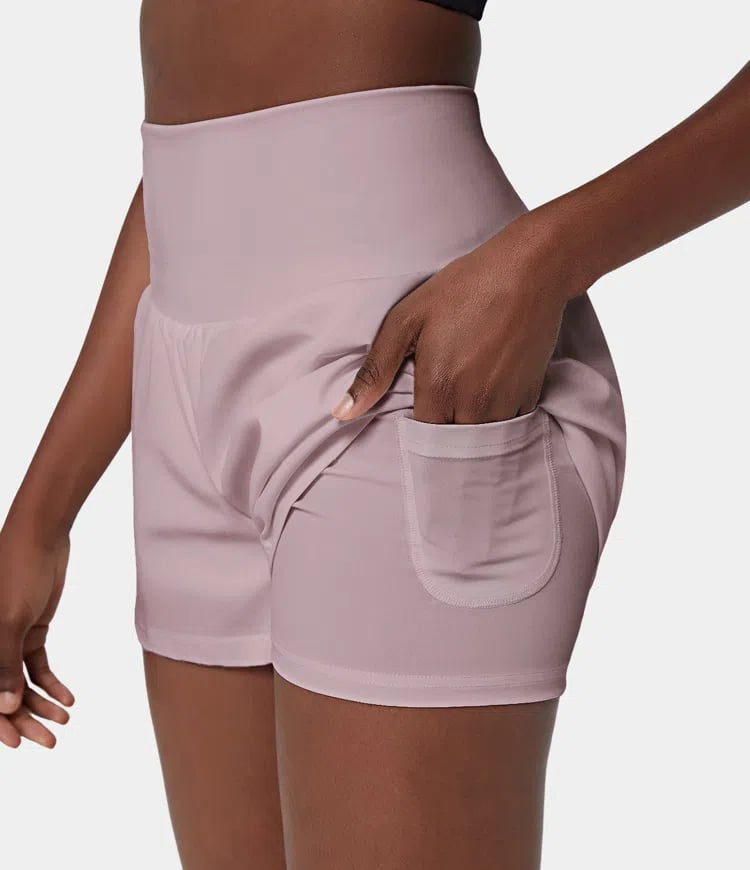 ✨️  2025 Hot Sale 49% OFF 🥰  2-in-1 Yoga Shorts mit hoher Taille und Seitentaschen