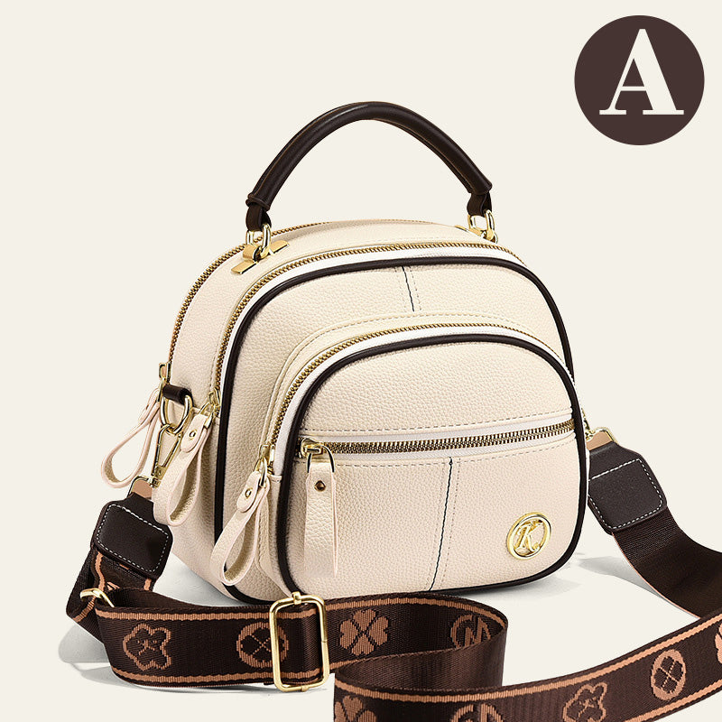 🎁Hot Sale 50% Rabatt⏳Klassische Multifunktionsfächer Verstellbarer breiter Schultergurt PU Leder Crossbody Tasche