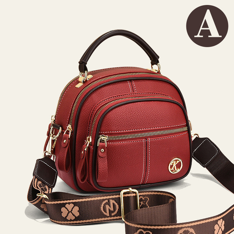 🎁Hot Sale 50% Rabatt⏳Klassische Multifunktionsfächer Verstellbarer breiter Schultergurt PU Leder Crossbody Tasche