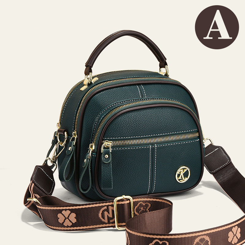 🎁Hot Sale 50% Rabatt⏳Klassische Multifunktionsfächer Verstellbarer breiter Schultergurt PU Leder Crossbody Tasche