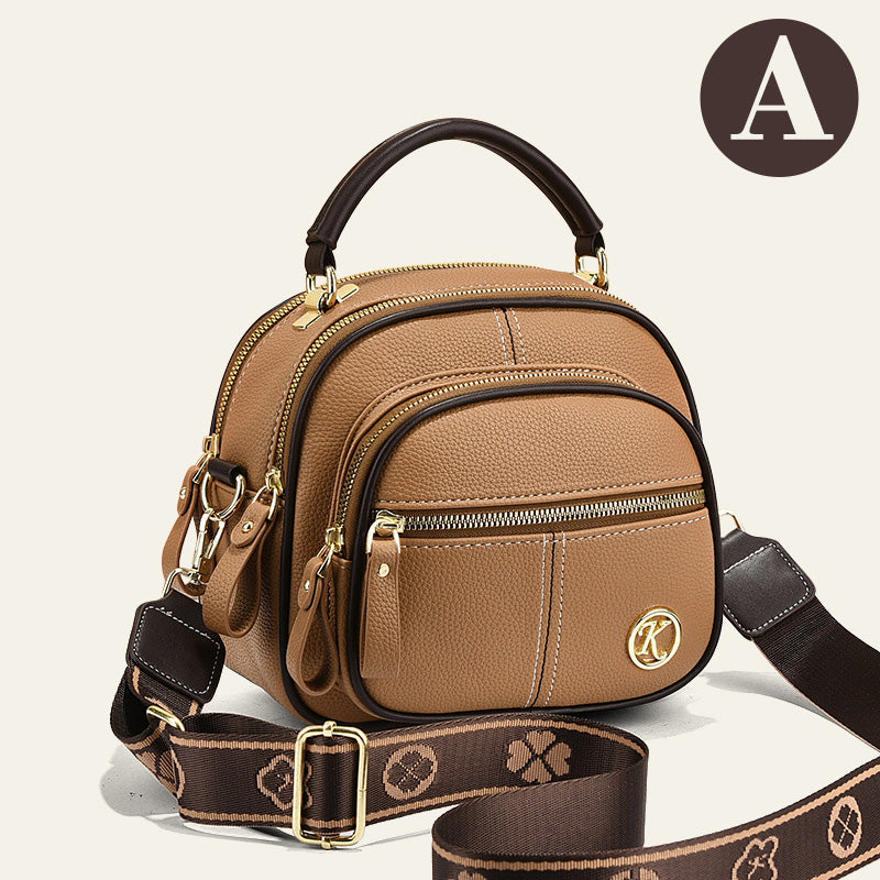 🎁Hot Sale 50% Rabatt⏳Klassische Multifunktionsfächer Verstellbarer breiter Schultergurt PU Leder Crossbody Tasche