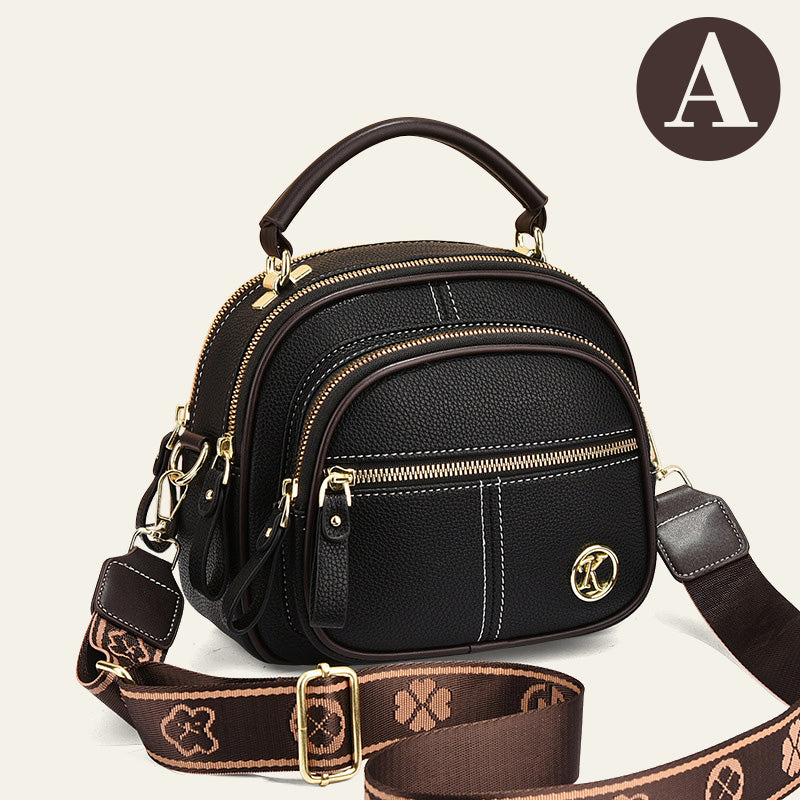 🎁Hot Sale 50% Rabatt⏳Klassische Multifunktionsfächer Verstellbarer breiter Schultergurt PU Leder Crossbody Tasche