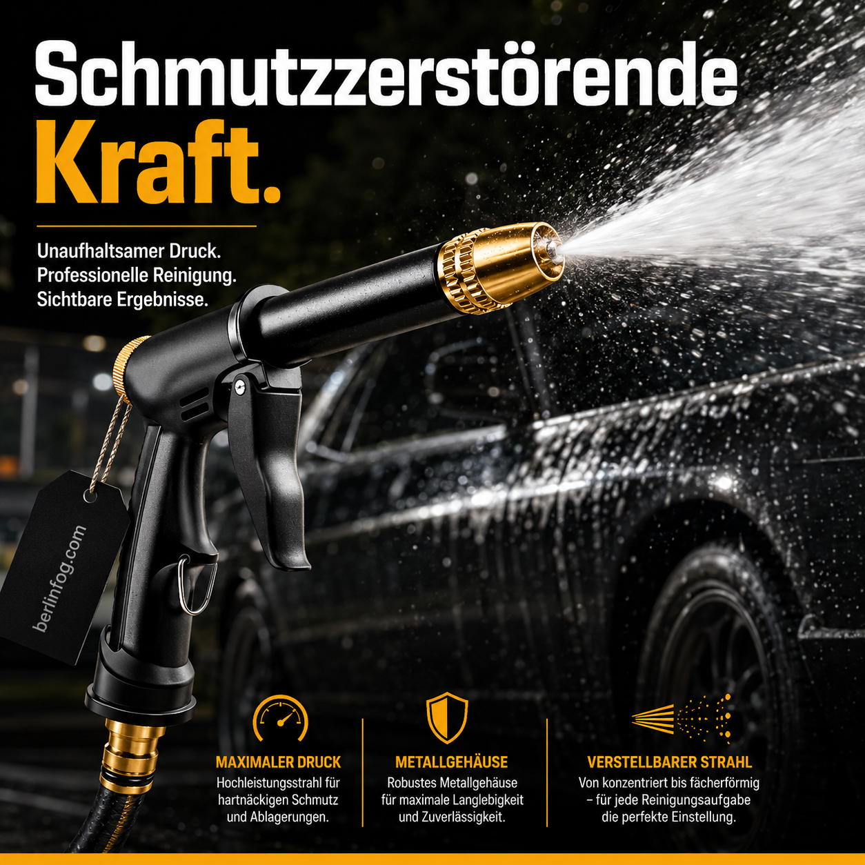 🔥Solange der Vorrat reicht 50 % Rabatt!🎉Wasserpistole für einfaches Autowaschen und vielseitiges Bewässern