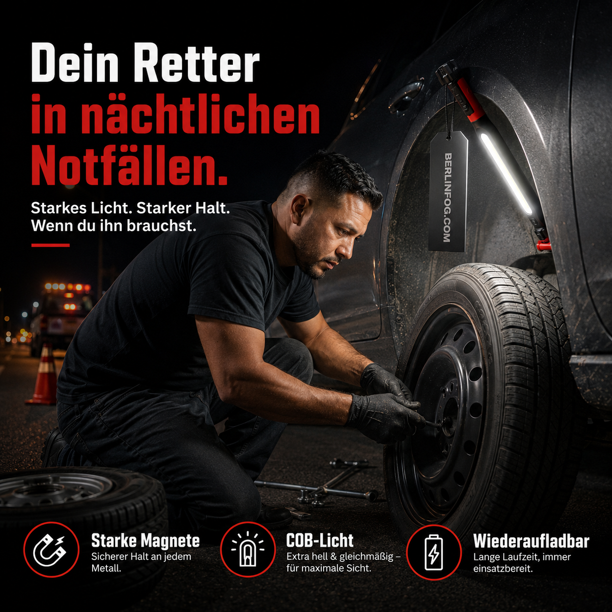📢📢50 % Rabatt!! ⏰💡Wiederaufladbare Werkstattleuchte – 3000 LM, IPX4 Wassergeschützt & 360° Haken!