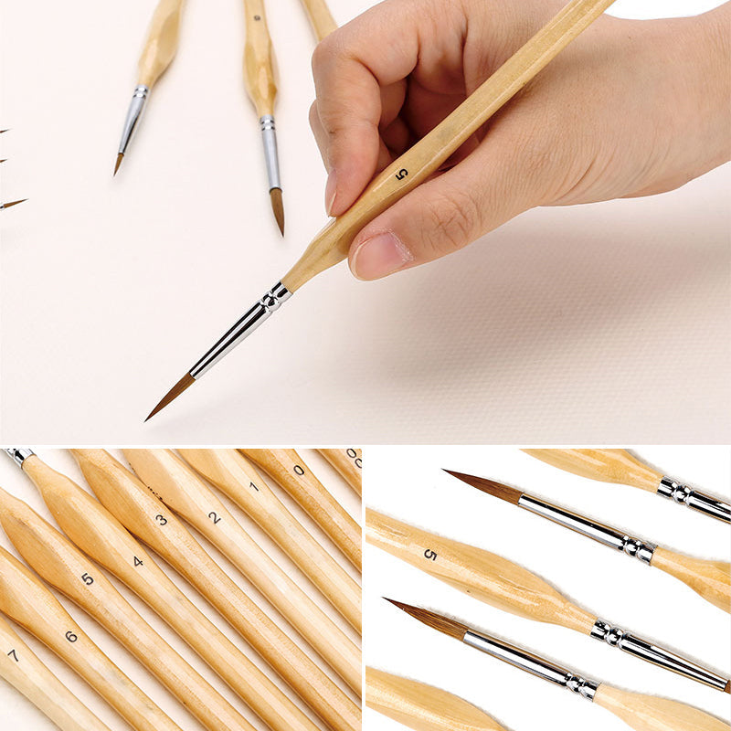 🖌️11-teiliges Miniatur-Detail-Pinselset