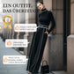 Damen Zweiteiler: Langarmshirt mit Stehkragen & Hosen mit weitem Bein