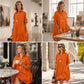 Damen Lässiges Knopf‑Hemdkleid Freizeit Shirtkleid