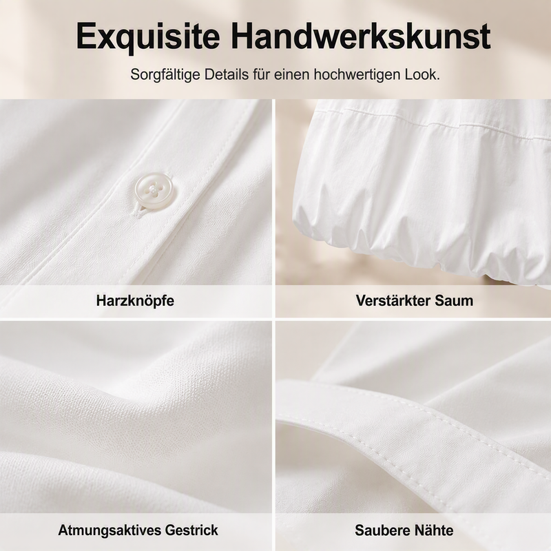 Damen Lässiges Knopf‑Hemdkleid Freizeit Shirtkleid