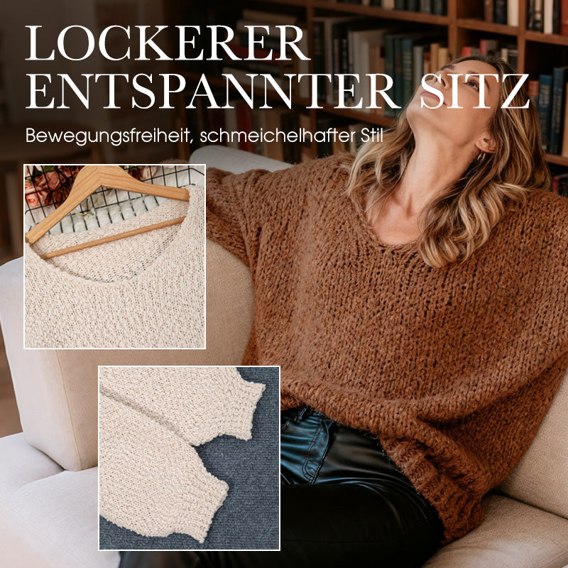 Damen Pullover mit Rundhalsausschnitt in lockerer Passform