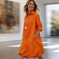 Damen Lässiges Knopf‑Hemdkleid Freizeit Shirtkleid