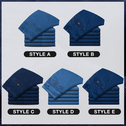 🔥  Herren High Waist Straight Fit Stretch Jeans