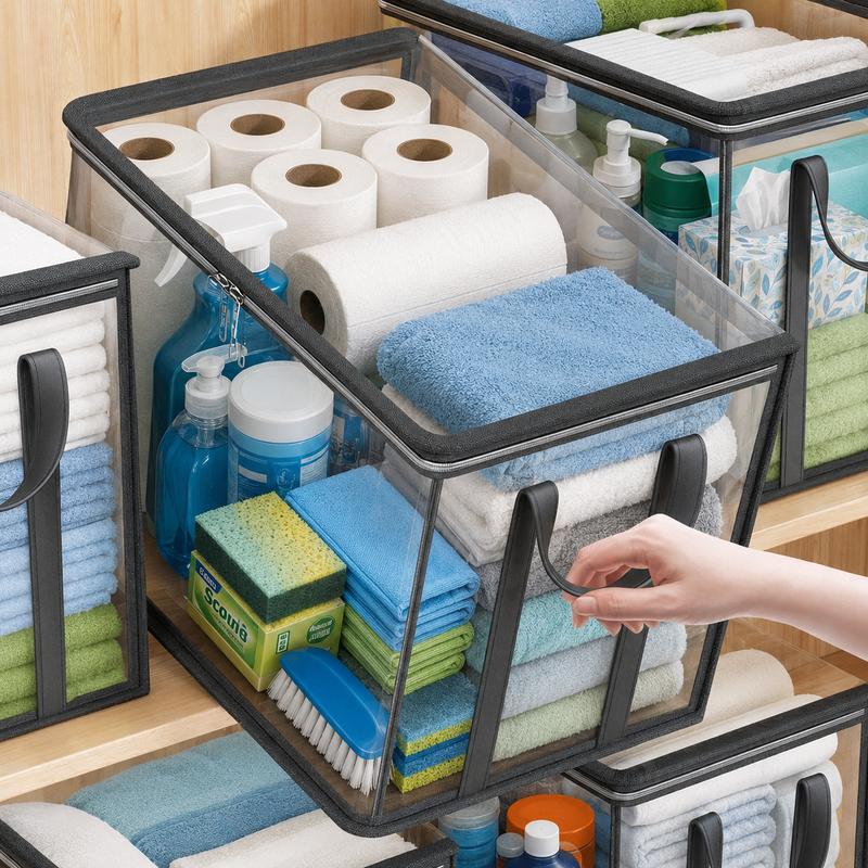 ⏳LETZTER TAG: 2 kaufen, 1 gratis!!💕HomeVault™🇬🇧 Transparente Aufbewahrungstasche – groß, staub- und feuchtigkeitsdicht, mit Griff✨Der ultimative All-in-One-Organizer für Kleidung, Spielzeug, Bücher, Kuscheltiere und einfach alles! 🧸📚👕🧦