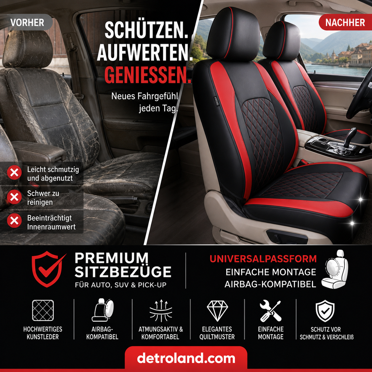 🚗✨ 50% RABATT! 9-teiliges Leder-Autositzbezug-Set – Universelle Passform, Atmungsaktiv & Leicht zu Reinigen für perfekten Innenraum 🛋️