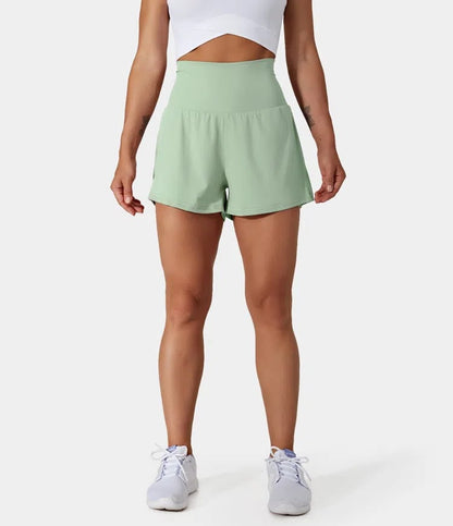 ✨️  2025 Hot Sale 49% OFF 🥰  2-in-1 Yoga Shorts mit hoher Taille und Seitentaschen