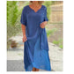💕Kurzärmeliges Falsches Zweiteiler-Kleid Asymmetrisch
