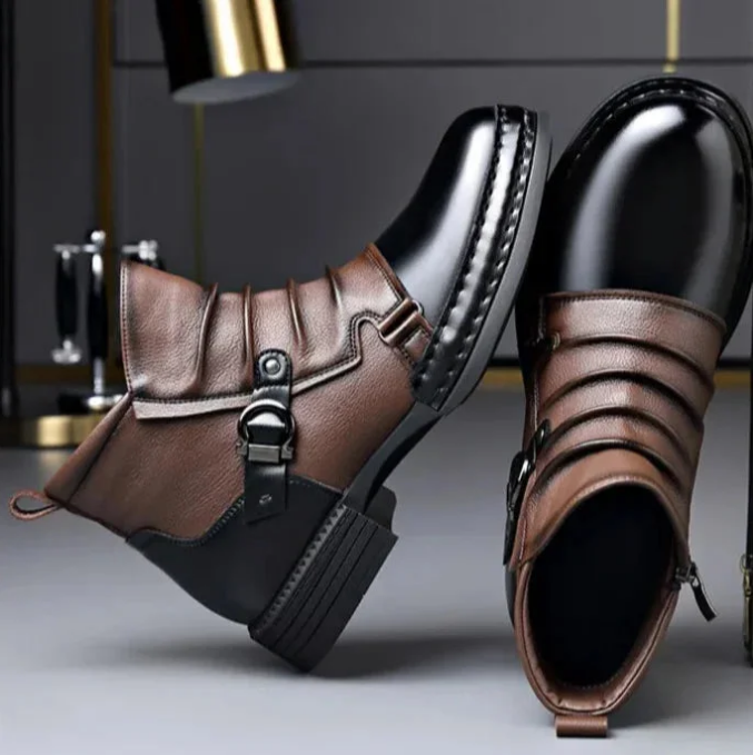 👞🔥Der Charme eines reifen Mannes! ⏰ Herren-Ankle-Boots aus echtem Leder – Strapazierfähig, stylisch und ganztägiger Tragekomfort für Freizeit und Beruf 🔧