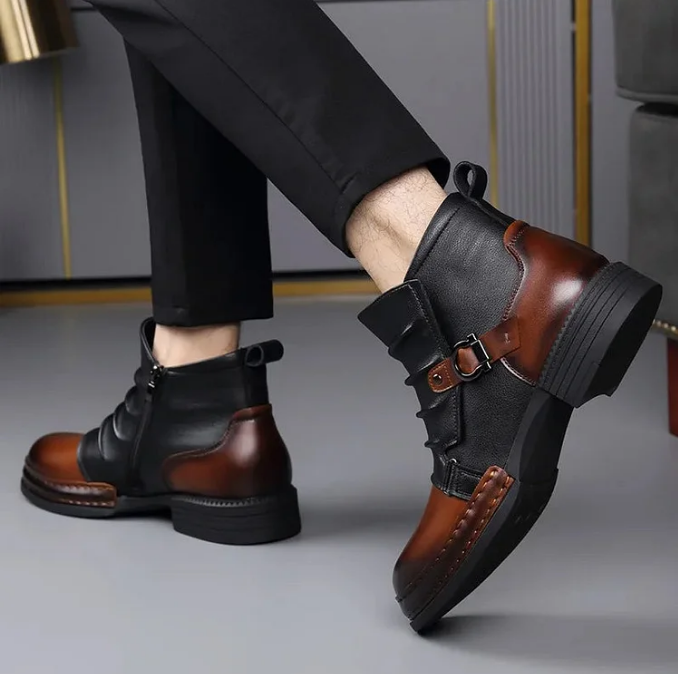 👞🔥Der Charme eines reifen Mannes! ⏰ Herren-Ankle-Boots aus echtem Leder – Strapazierfähig, stylisch und ganztägiger Tragekomfort für Freizeit und Beruf 🔧