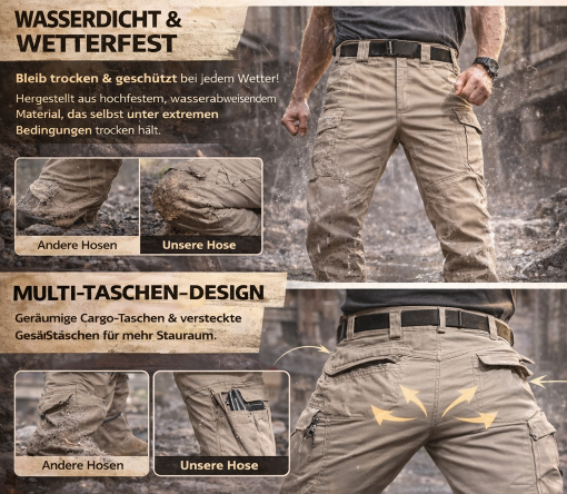 🔥50% Rabatt Herren wasserdichte Arbeitshose mit mehreren Taschen