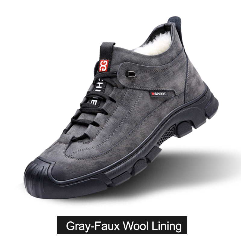 🔥 Winterschlussverkauf: UP TO 50% OFF! Echtes Leder Schafsfell Stiefel - Rutschfest, Warm & Langlebig für Männer ❄️
