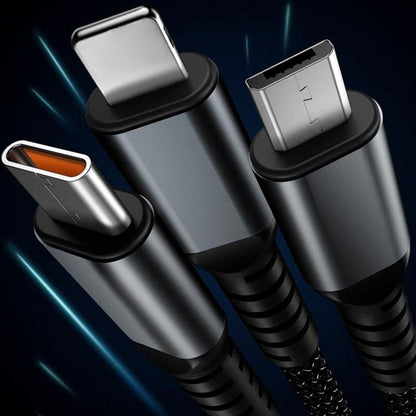 2 kaufen, 10% Rabatt🔥3-in-1 100W Transparentes Schnellladekabel