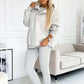 2024 Damen-Sport-Freizeit-Sweatshirt mit Kapuze + schmaler Weste + Hose, 3er-Set