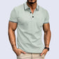 Lässiges T-Shirt für Herren mit Revers, kurzen Ärmeln und V-Ausschnitt