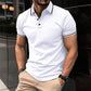Lässiges T-Shirt für Herren mit Revers, kurzen Ärmeln und V-Ausschnitt