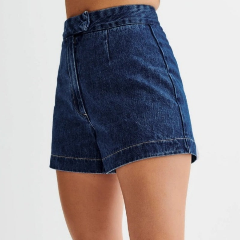 💕HEISSER VERKAUF – Einzeln erhältlich💕 Lässiges zweiteiliges Denim-Set für Damen: Ärmelloses Top & Shorts