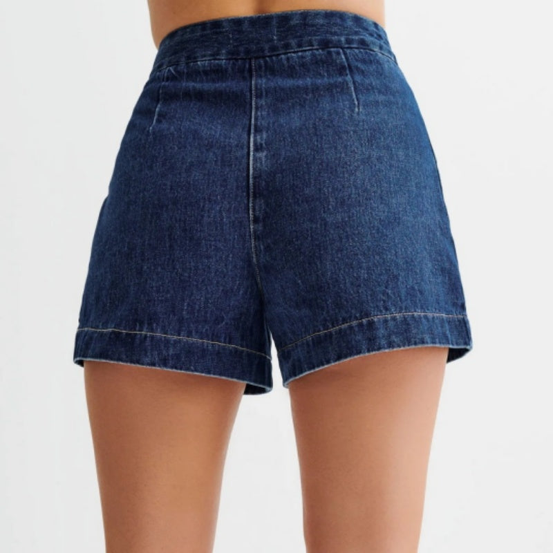 💕HEISSER VERKAUF – Einzeln erhältlich💕 Lässiges zweiteiliges Denim-Set für Damen: Ärmelloses Top & Shorts
