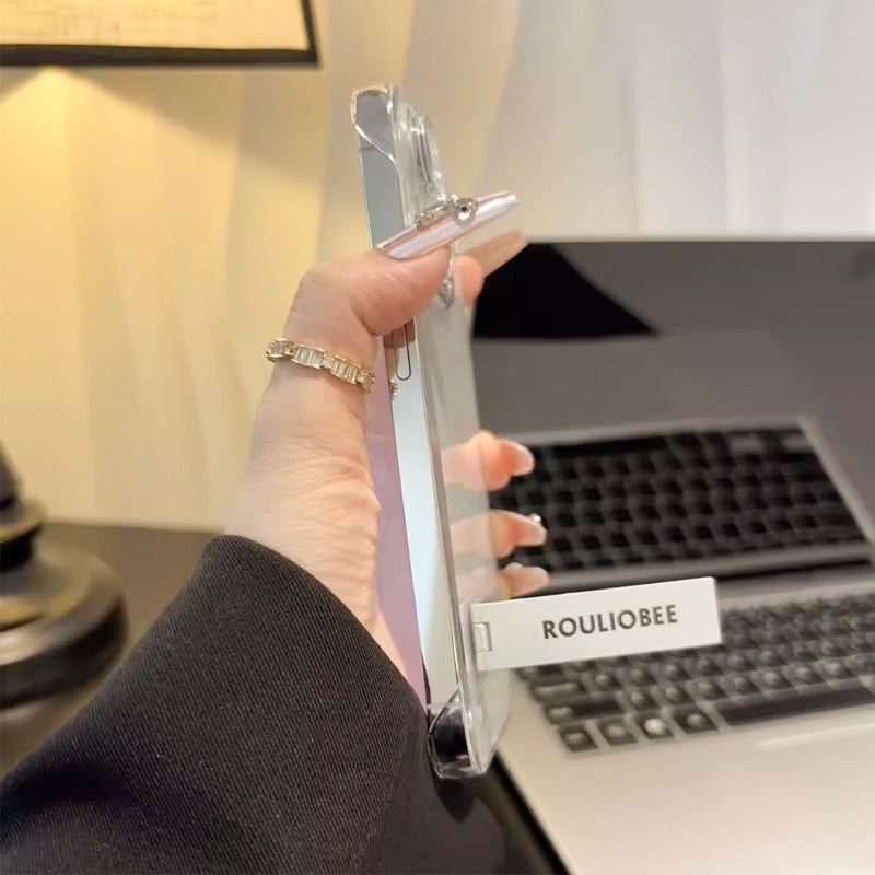 💥Nur für kurze Zeit 50 % Rabatt🔥0.33mm Ultra-thinTransparente Handyhülle mit Ständer für iPhone